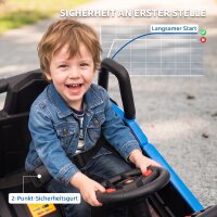 12V Elektroauto für Kinder, Fernbedienungsfunktion, Gurt, Hupe, LED-Lichter, USB-Port, für 3-5 Jahre, Blau