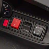 12V Kinder Elektroauto Polizei Polizeiauto mit Fernbedienung Sirene Warnlicht Musik & Hupe Doppelmotoren Federung Weiß