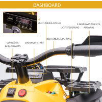 Elektro-Kinderquad, 3-8 km/h, 45 Min. Betriebszeit, LED-Scheinwerfer, Musikplayer mit USB, für Kinder 3 bis 5 Jahre