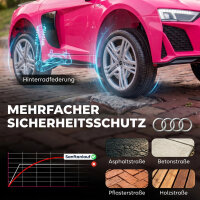 Kinder Elektroauto 12V Kinderauto mit Fernbedienung Lithium-Akku 2 Motor Sanftanlauf Hinterradfederung Rosa