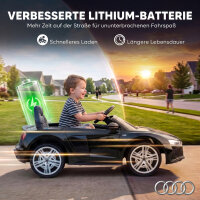 Kinder Elektroauto 12V Kinderauto mit Fernbedienung Lithium-Akku 2 Motor Sanftanlauf Hinterradfederung Schwarz