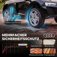 Kinder Elektroauto 12V Kinderauto mit Fernbedienung Lithium-Akku 2 Motor Sanftanlauf Hinterradfederung Schwarz