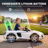 Kinder Elektroauto 12V Kinderauto mit Fernbedienung Lithium-Akku 2 Motor Sanftanlauf Hinterradfederung Weiß