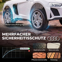 Kinder Elektroauto 12V Kinderauto mit Fernbedienung Lithium-Akku 2 Motor Sanftanlauf Hinterradfederung Weiß