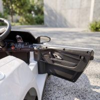 Kinder Elektroauto 12V Kinderauto mit Fernbedienung Lithium-Akku 2 Motor Sanftanlauf Hinterradfederung Weiß