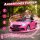 Kinder-Elektroauto, mit LED-Scheinwerfern, Sicherheitsgurt, Hupe, Musik, 3 bis 5 km/h, Rosa, 107 x 62,5 x 44cm