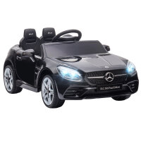 Kinder-Elektroauto, mit LED-Scheinwerfern, Sicherheitsgurt, Hupe, Musik, 3-5 km/h, schwarz, 107 x 62,5 x 44cm