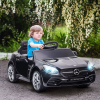 Kinder-Elektroauto, mit LED-Scheinwerfern, Sicherheitsgurt, Hupe, Musik, 3-5 km/h, schwarz, 107 x 62,5 x 44cm