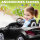 Kinder-Elektroauto, mit LED-Scheinwerfern, Sicherheitsgurt, Hupe, Musik, 3-5 km/h, schwarz, 107 x 62,5 x 44cm