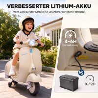 Elektro Motorrad Kinder 6 V Elektromotorrad mit Stützrädern, Lithium-Akku, Softstart, Musik, USB Scheinwerfer Hupe