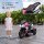 Elektro-Kindermotorrad, Lichter & Geräusche, 3 km/h, wiederaufladbar, Kunststoff & Metall, Rosa/Weiß